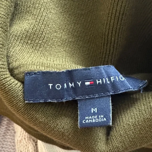 Tommy Hilfiger Olive Green Turtleneck Sweater - Medium - Picture 6 of 7
